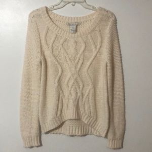 American Rag Cream Cable Knit High Low Sweater